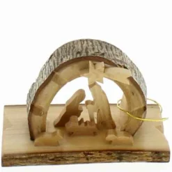 Olive Wood Arched Grotto Nativity