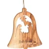 Olivewood Bell Nativity Ornament
