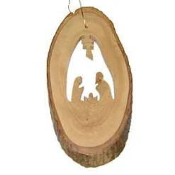 Olivewood Nativity Ornament