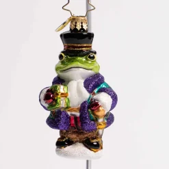 One Academic Amphibian Glass Gem Ornament
