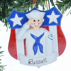 Personalized Navy Ornament