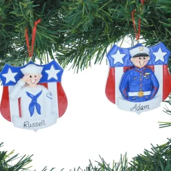 Personalized Navy Ornament