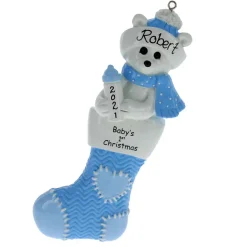 Polar Bear Baby Boy Stocking
