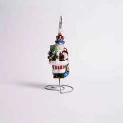 Proud Patriot Santa Glass Ornament