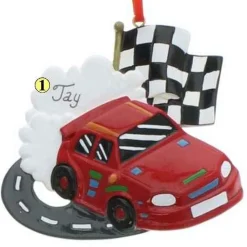 Racecar Checkered Flag Ornament
