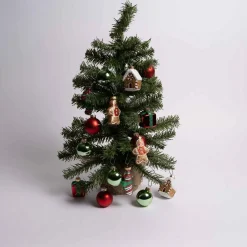 Red Green Miniature Ornament Set Of 18