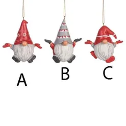 Red Grey Gnome Ornament