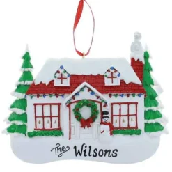 Red Roof House Ornament