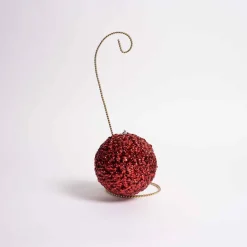 Red Sequin Acrylic Jewel Ball Ornament