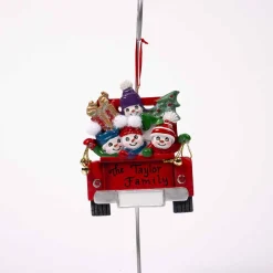 Red Truck Family Of Four Ornament