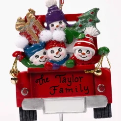 Red Truck Family Of Four Ornament