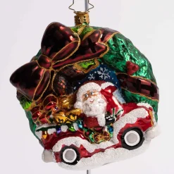 Rustic Christmas Wreath Glass Ornament