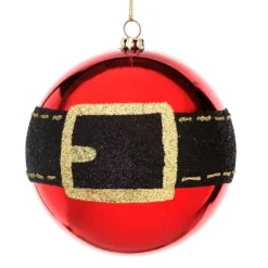 Santa Belt Ball Ornament Set Of 4