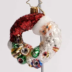 Santa Comes Full Circle Wreath Gem