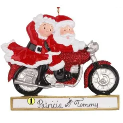 Santa Couple Motorcycle
