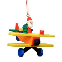 Santa In Plane Ornament