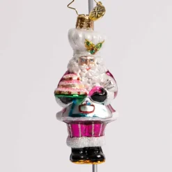 Santa Tower Of Flour Glass Gem Ornament