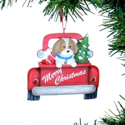 Shih-Tzu In Back Of Truck Ornament