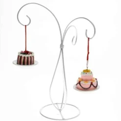 Silver Scroll 3 Arm Ornament Stand
