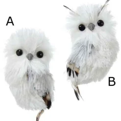 Silver/White Owl Ornament