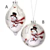 Snowman And Cardinal Glass Ornament