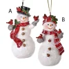Snowman And Cardinals Ornament