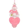 Snowman Heart Pink First Christmas