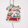 Snowman On Sled Family Of Five