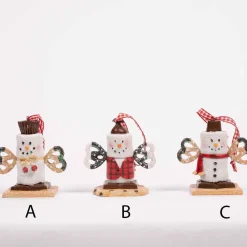 Snowman Smore With Pretzel Arms
