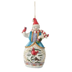 Snowman With Cardinal Ornament