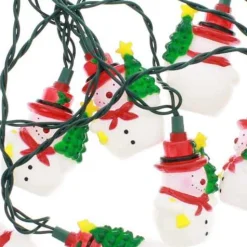 Snowman With Tree Light Set