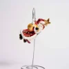 Star Bright Santa Glass Ornament