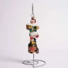 Three Cheers For Santa Glass Ornament
