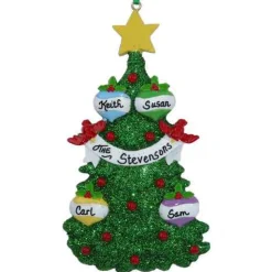 Tree With Ornaments Family Of 4