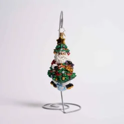 Treerific Santa Glass Ornament