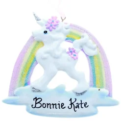 Unicorn And Rainbow Ornament