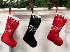 Velvet Cheerful Stocking