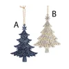 White Blue Holly Tree Ornament