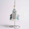 White Christmas Chapel Glass Ornament