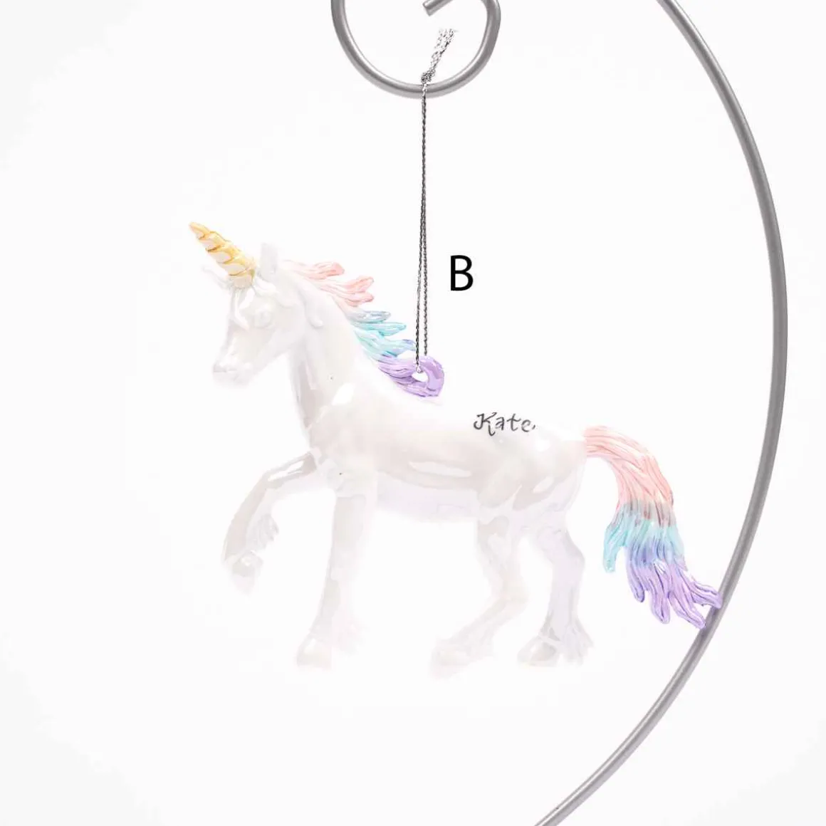White Pastel Unicorn Ornament