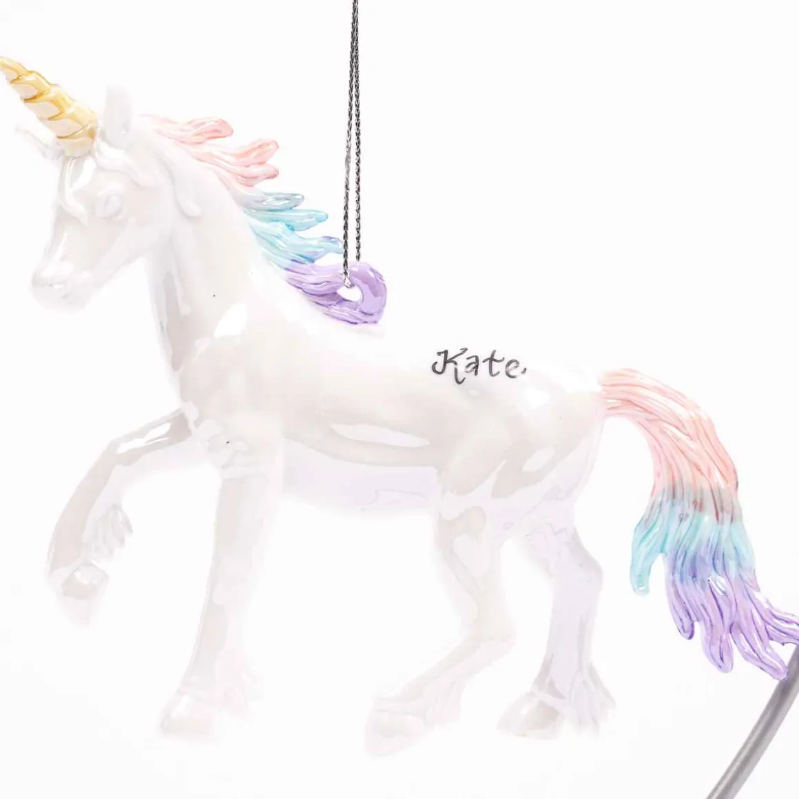 White Pastel Unicorn Ornament