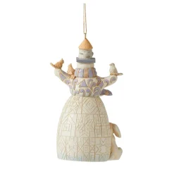 White Woodland Snowman Ornament
