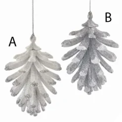 White/Silver Glitter Pinecone