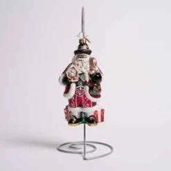 Wilkommen Santa Glass Ornament