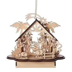 Wood Nativity Ornament